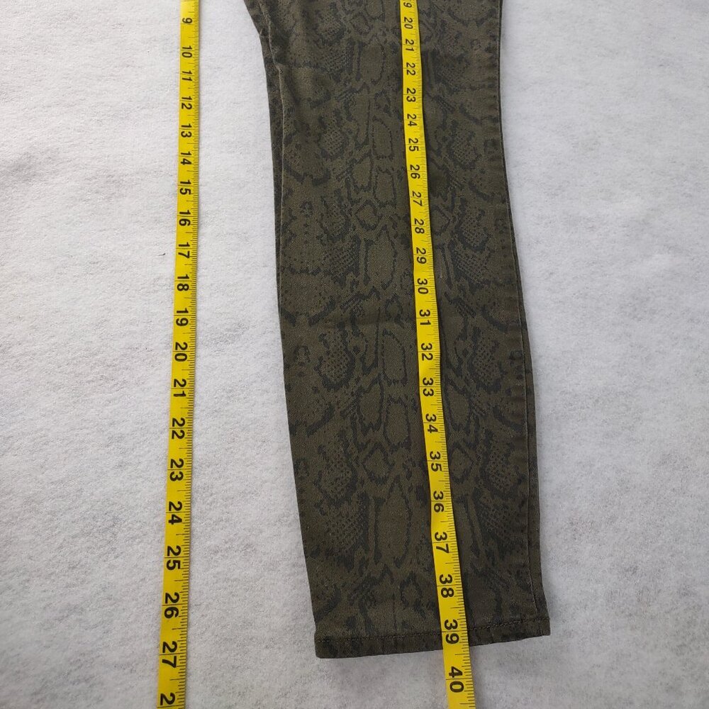 Old Navy Rockstar Green Snake Print Skinny Jeans Stretch Mid Rise Womens Size 18 - Picture 6 of 8
